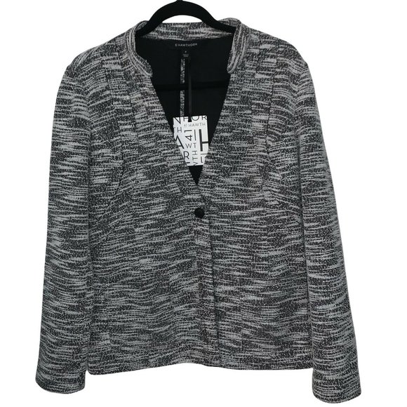 41 Hawthorn Jackets & Blazers - Stitch Fix 41Hawthorn Blazer Black White Tweed Split Neck Jacket Size Medium